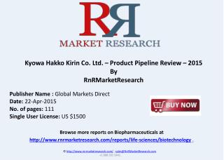 Kyowa Hakko Kirin Co. Ltd. – Product Pipeline Review – 2015