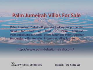 Palm Jumeirah Villas for Sale