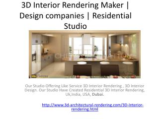 3D Interior Rendering Maker | Design companies | Residential