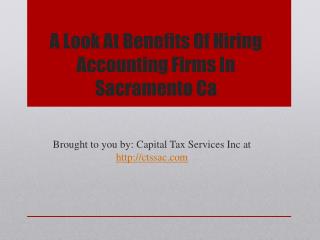 A Look At Benefits Of Hiring Accounting Firms In Sacramento