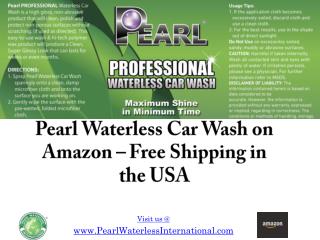 Pearl Waterless Car Wash on Amazon – Free Shipping in the US