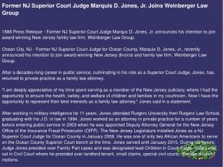 Former NJ Superior Court Judge Marquis D. Jones