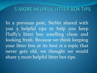 5 MORE HELPFUL LITTER BOX TIPS