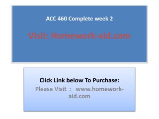 ACC 460 Complete week 2