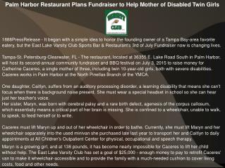 Palm Harbor Restaurant Plans Fundraiser to Help Mother