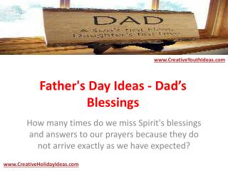Father's Day Ideas - Dad’s Blessings