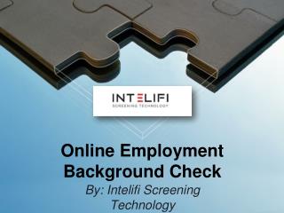 Online Employment Background Check
