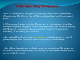 6 Tips When Using Moving Boxes