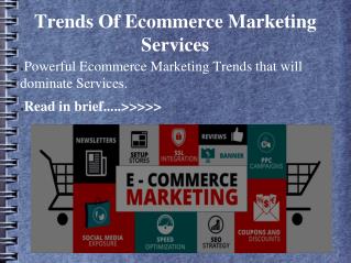Trends of eCommerce Marketing Services