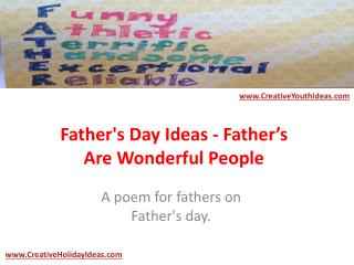 Father's Day Ideas - Father’s Are Wonderful People