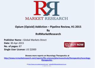 Opium (Opioid) Addiction – Pipeline Review, H1 2015