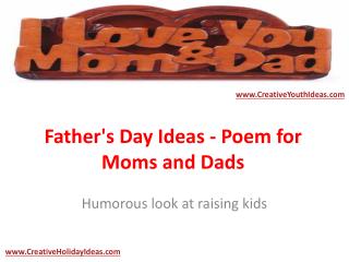 Father's Day Ideas - Poem for Moms and Dads