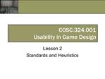 COSC.324.001 Usability in Game Design