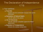 The Declaration of Independence 1776