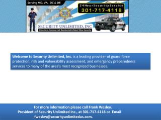 Traffic control in dc security unlimited, inc