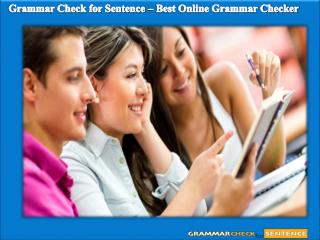 Grammar Check for Sentence – Best Online Grammar Checker