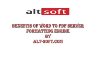 Benefits of Word to PDF Server Formatting Engine