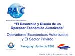 El Desarrollo y Dise o de un Operador Econ mico Autorizado Operadores Econ micos Autorizados y El Sector Privado