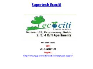 Supertech Ecociti Sector 137 Noida Expressway