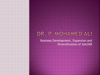 Development made by Dr P Mohamed Ali