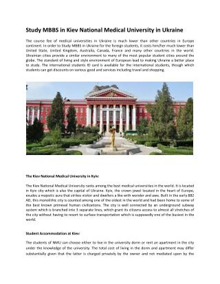Medical Universities in Ukraine| Kyiv Medical University| Me