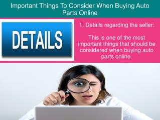 Important Things To Consider When Buying Auto Parts Online