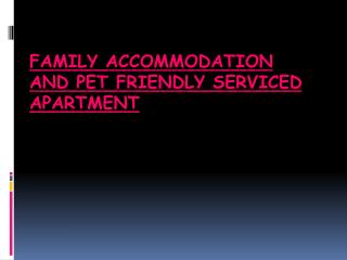 Family Accommodation And Pet Friendly Serviced Apartment