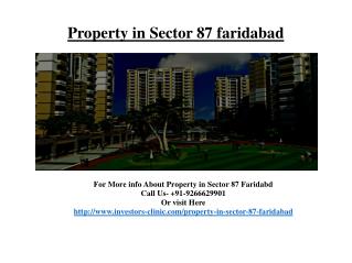 Property in Sector 87 faridabad @ 92666299901