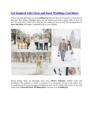 Get Inspired with Citrus and Snow Weddings Cool Ideas!