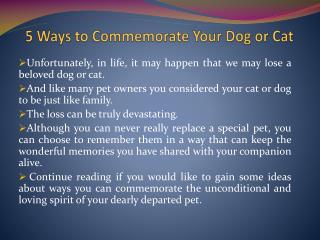5 Ways to Commemorate Your Dog or Cat