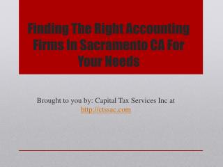 Finding The Right Accounting Firms In Sacramento CA