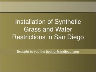 Installation of Synthetic Grass and Water Restrictions in Sa