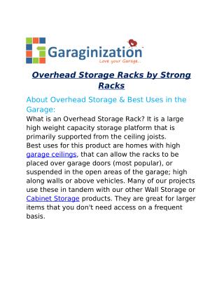Overhead Storage Racks by Strong Racks
