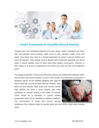 Acidic Treatments to Expedite Wound Healing