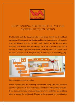 Outstanding Necessities To Have For Modern Kitchen Design