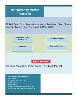 Growing Popularity of the Global Fast Food Market:Transparen