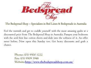 Bed Linen & Bedspreads in Australia at Discounted Prices