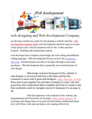 web designing and Web development Company