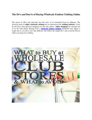 The Do’s and Don’ts of Buying Wholesale Clothing Online