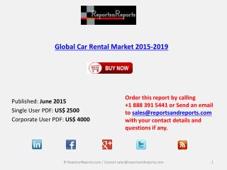 Car Rental Market 2019 – Key Vendors Research and Analysis