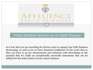 Public Relations Services are for Multi-Purpose