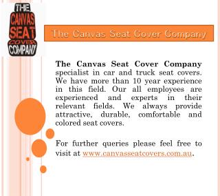 The Canvas Seat Cover Company in Australia