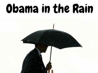 Obama in the rain