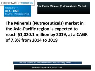 Asia-Pacific Minerals (Nutraceuticals) Market