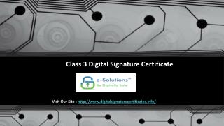 Class 3 Digital Signature Certificate