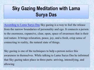 Sky Gazing Meditation with Lama Surya Das