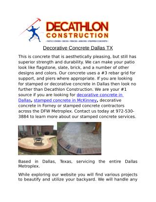 Decorative Concrete Dallas TX