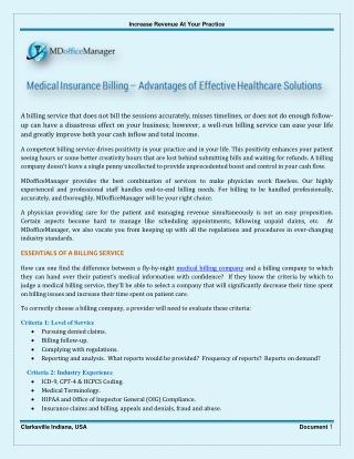 Medical Insurance Billing Service Help in Increasing Revenue