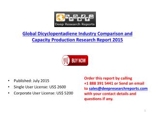 Global Dicyclopentadiene Industry Import Export Consumption