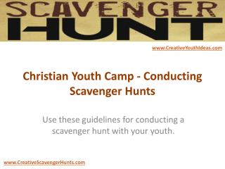 Christian Youth Camp - Conducting Scavenger Hunts